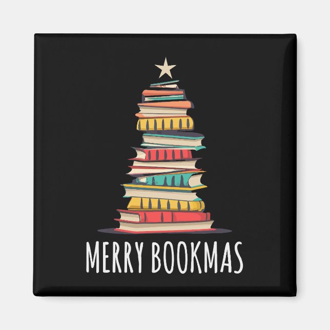Aimant Livres Noël Arbre Joyeux Livres (Devant)