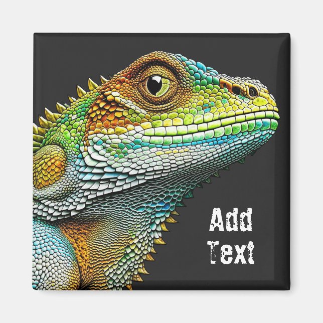 Aimant Lizard Iguana réaliste Personnalisé (Devant)