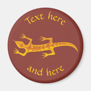 Aimant Lizard tribal Orange