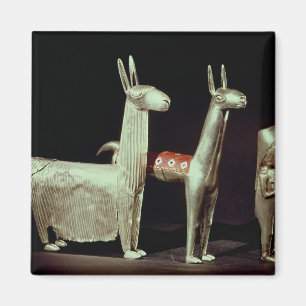 Aimant Llama, alpaga et femme