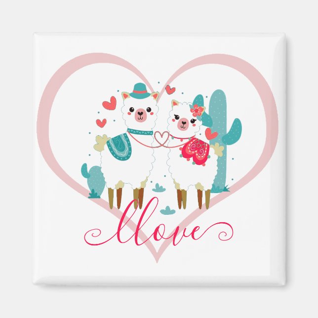Aimant Llama Amour  (Devant)