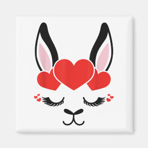 Aimant Llama Eyelashes Alpaca Face St. Valentine's Day Co