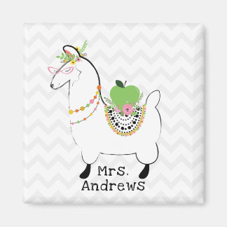 Aimant Llama Green Apple Floral Chevron