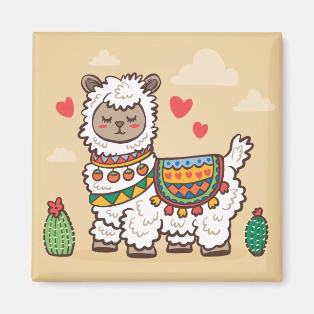 Aimant Llama Love (Devant)