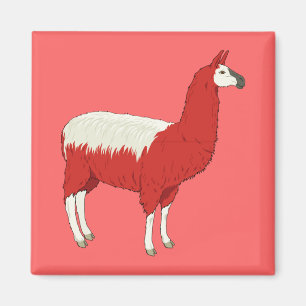 Aimant Llama Rouge Drôle