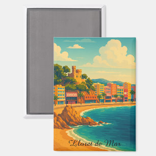 Aimant Lloret de Mar Espagne Art Vintage voyage
