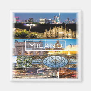 Aimant LMD003 MILAN, Mosaïque, Lombardie, Italie, Frigo