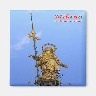 Aimant LMD014 MILAN, Statue de la Madonnine, Italie, Réfr