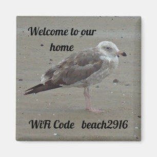 Aimant Location de maison de plage Bienvenue avec code Wi