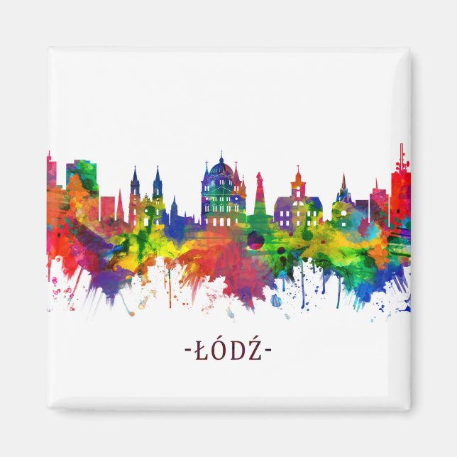 Aimant Lodz Poland Skyline (Devant)