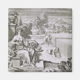 Aimant L'oeil de Dieu observe la récolte, l'illustration