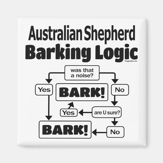 Aimant Logique australienne de berger d'aboiement (Devant)