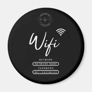 Aimant Logo d'affaires moderne noir et blanc Détails Wifi