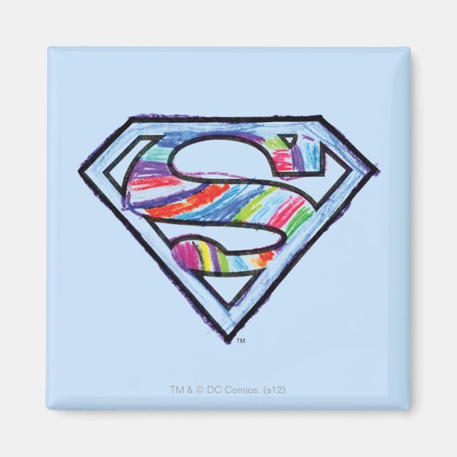 Aimant Logo de croquis couleur supergirl (Devant)