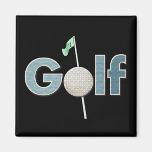 Aimant Logo de Golf avec Bal de Golf et Drapeau Sports