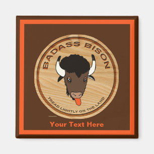 Aimant Logo de la ferme de bisons de Badass