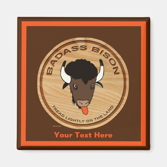 Aimant Logo de la ferme de bisons de Badass (Devant)