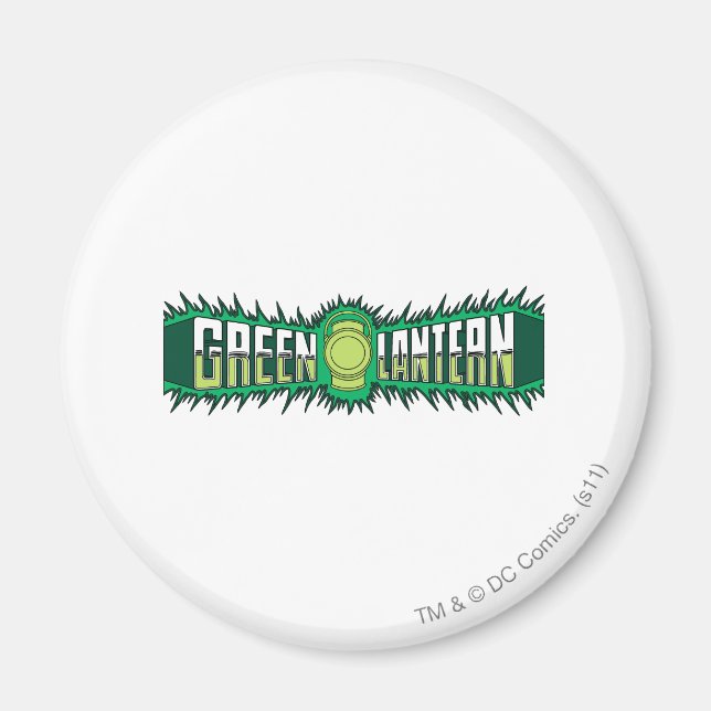 Aimant Logo de lanterne verte - Flammes vertes (Devant)