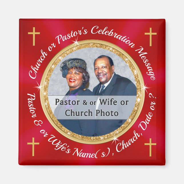 Aimant Logo de l'église ou photo du pasteur, Faveurs de l (Devant)