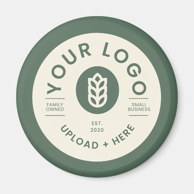 Aimant Logo de l'entreprise personnalisable Sage Green (Devant)