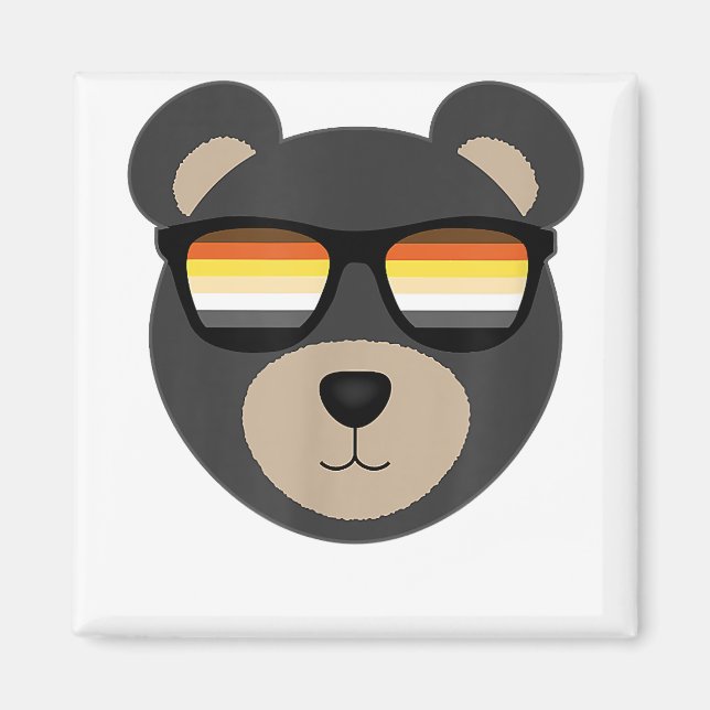 Aimant Logo de lunettes de soleil de l'ours gay (Devant)
