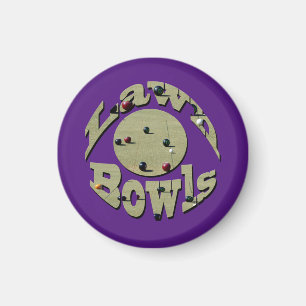 Aimant Logo de photo des Bowls de pelouse circulaires,