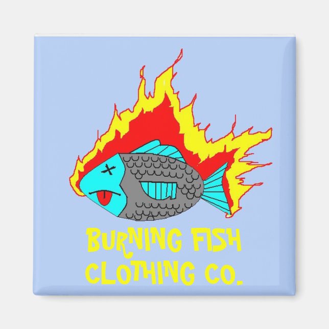 AIMANT LOGO DE POISSON BRÛLANT (Devant)