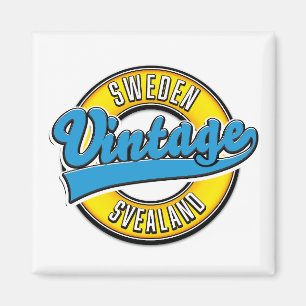 Aimant Logo de style vintage Svealand Suède