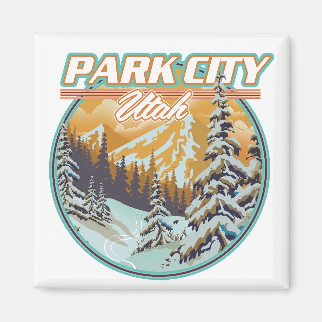 Aimant Logo de voyage Park City Utah (Devant)