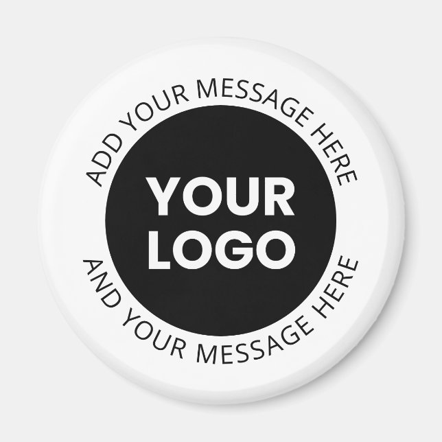 Aimant Logo d'entreprise et texte modifiable blanc et noi (Devant)