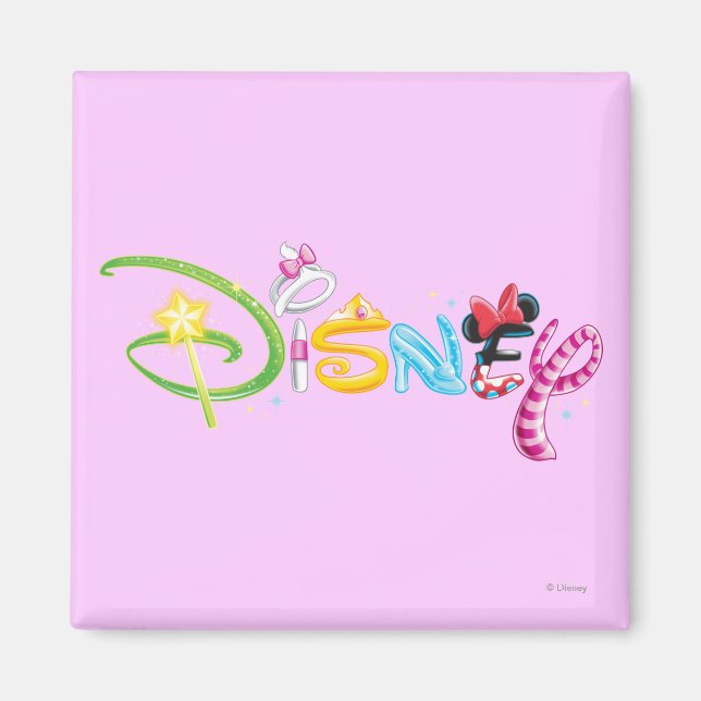 Aimant Logo Disney | Caractères filles (Devant)