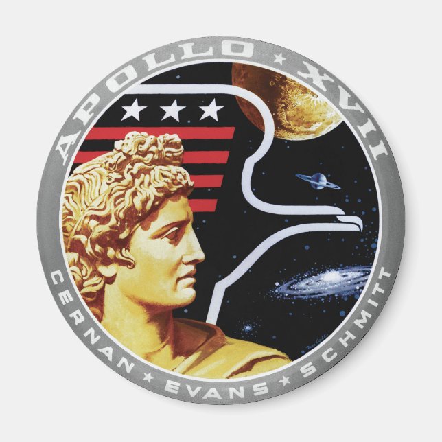 Aimant Logo du patch de mission Apollo 17 NASA (Devant)