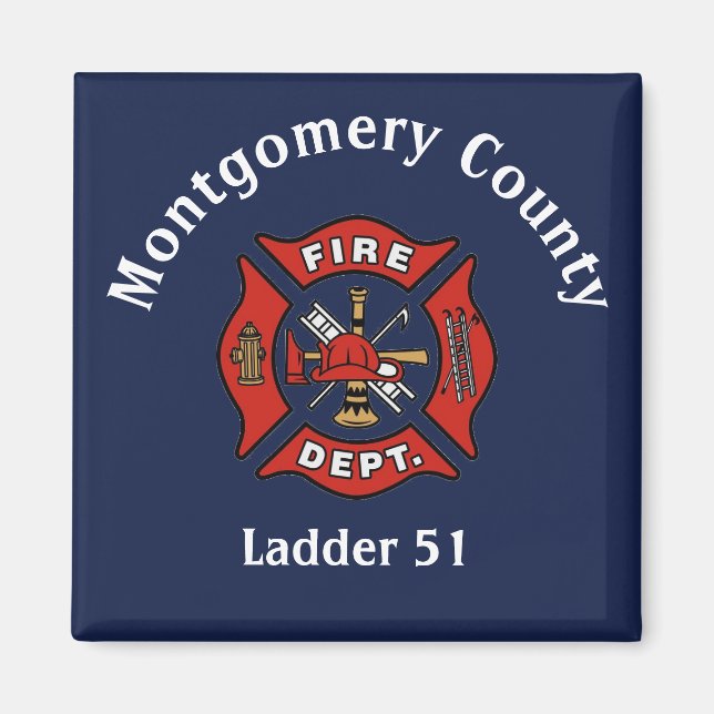 Aimant Logo du service d'incendie personnalisé (Devant)