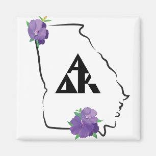 Aimant logo du triangle noir Georgia Alpha Delta Kappa