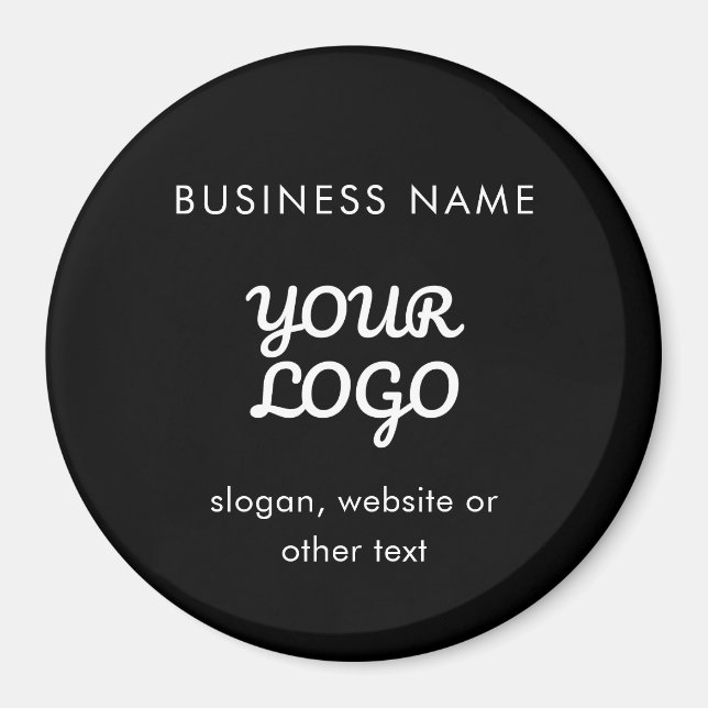 Aimant Logo et texte promotionnels modernes | Couleur mod (Devant)