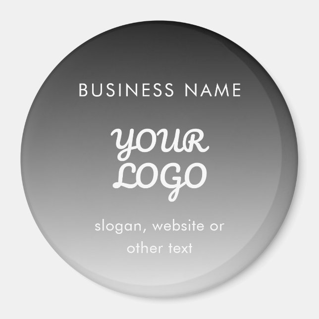 Aimant Logo et texte promotionnels modernes | Couleur mod (Devant)