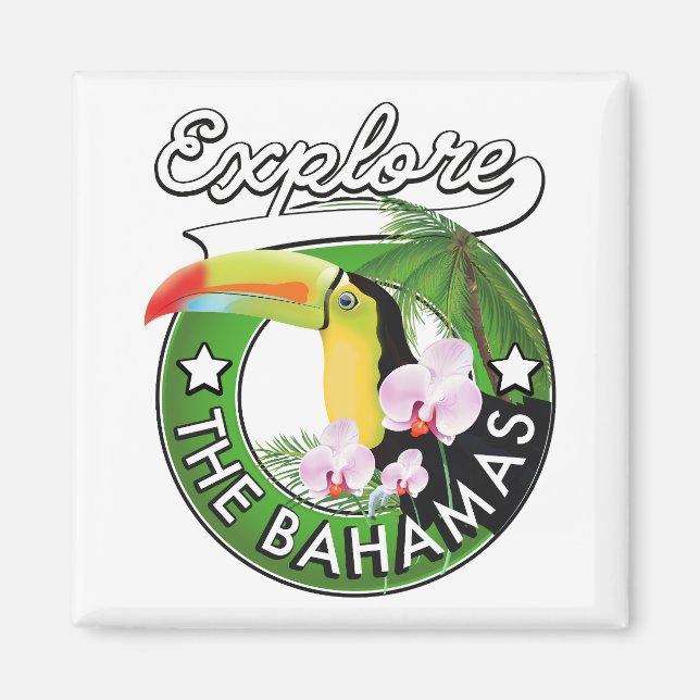 Aimant Logo Explorez les Bahamas (Devant)