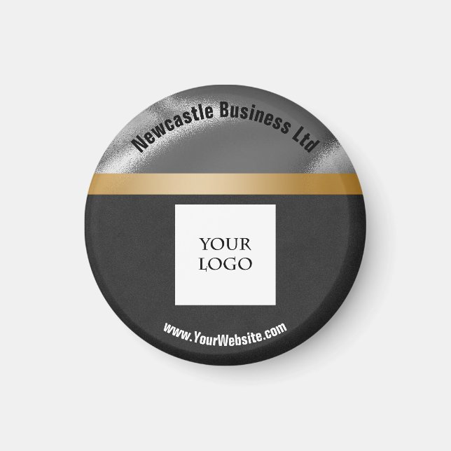 Aimant Logo Gold, Argent & Black Suede Promotion des affa (Devant)