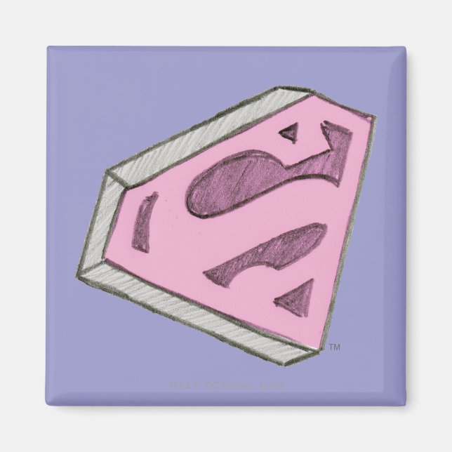 Aimant Logo Pink Croquetée Supergirl (Devant)