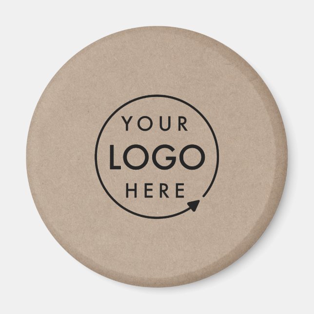Aimant Logo Rustique Kraft | Entreprise moderne (Devant)