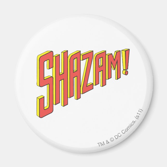Aimant Logo Shazam Rouge/Jaune (Devant)
