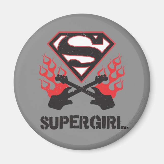 Aimant Logo Supergirl Black Flaming Guitares (Devant)