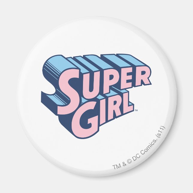 Aimant Logo Supergirl rose et bleu (Devant)