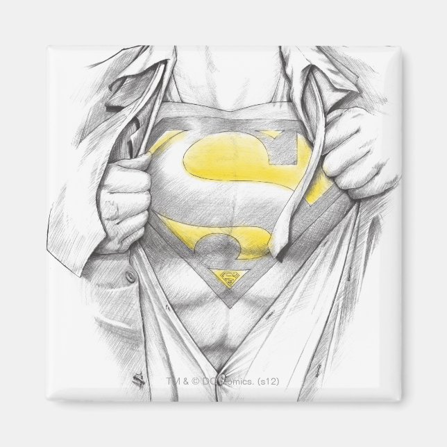 Aimant Logo Superman de la poitrine esquissée (Devant)