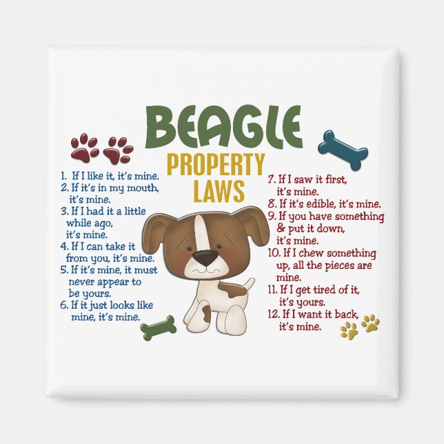Aimant Lois sur la propriété beagle 4 (Devant)