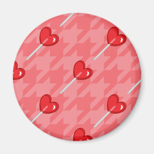 Aimant lollipop coeur rose