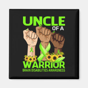Aimant L'Oncle De La Main D'Un Guerrier Handicap Cerveau