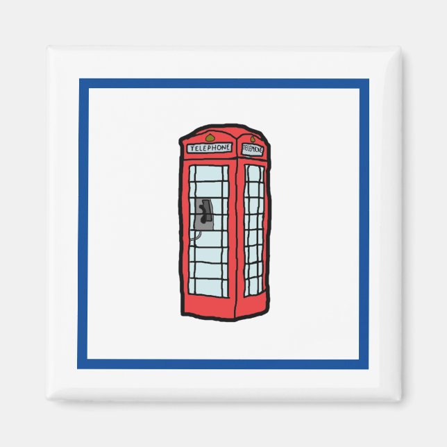 Aimant London Red Telephone Booth Iconic British Travel (Devant)