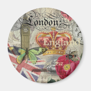 Aimant Londres Angleterre Voyage Europe Vintage Art