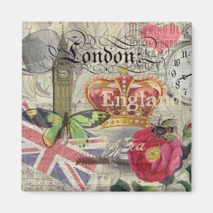Aimant Londres Angleterre Voyage Europe Vintage Art